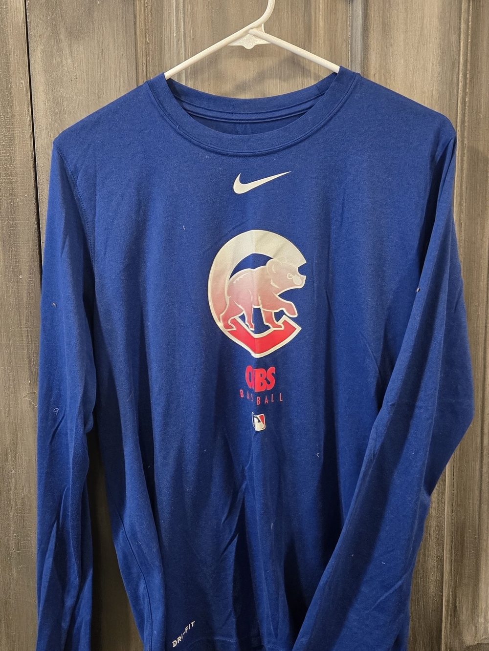 Nike Womens Dry Fit Chicago Cubs Long-Sleeve Shirt - Blue